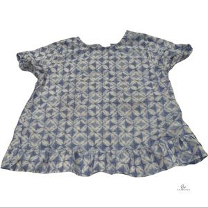 Baby gap girls blouse size 5 white/light blue